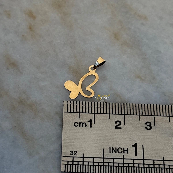 تصویر دوم آویز پروانه مینیمال طلا لیزری